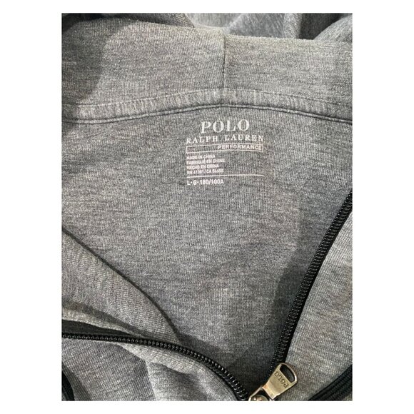 Men's POLO Ralph Lauren Gray Performance Full Zip Sweatshirt - Size L (EUC) - Picture 5 of 6